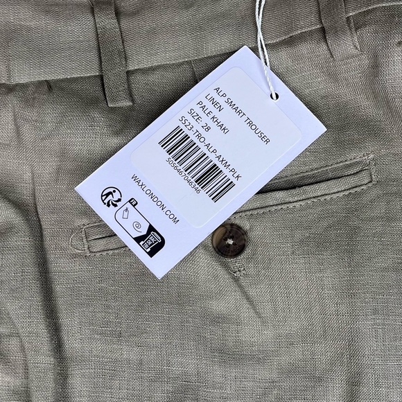 Mens Wax London Smart trousers in Pale Khaki. - Picture 5 of 6